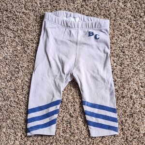 Kids Light Gray Leggings with Navy Stripe Detail